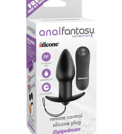 Anal Fantasy Collection Remote Control Silicone Plug - Black