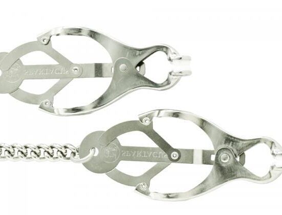 Endurance Butterfly Nipple Clamps With Link Chain - Silver