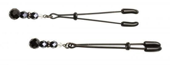 Black Beaded Nipple Clamps With Tweezer Tip Black