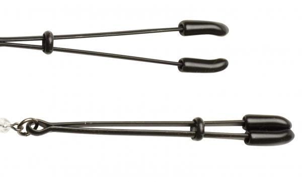 Black Beaded Nipple Clamps With Tweezer Tip Black - Image 3