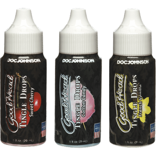 Goodhead Tingle Drops 3-pack French Vanilla, Cotton Candy, Sweet Cherry